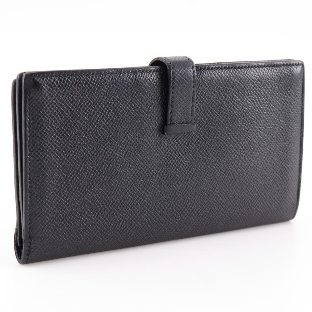 HERMES Bean Purse Black / SilverHardware Courchevel unisex Used