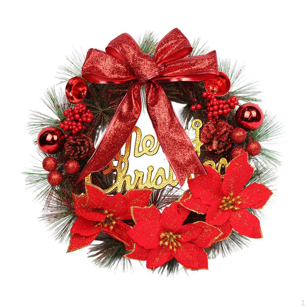 30cm Christmas Wreath, Hanging Decoration, Wreath for Year's, Holidays, Winter