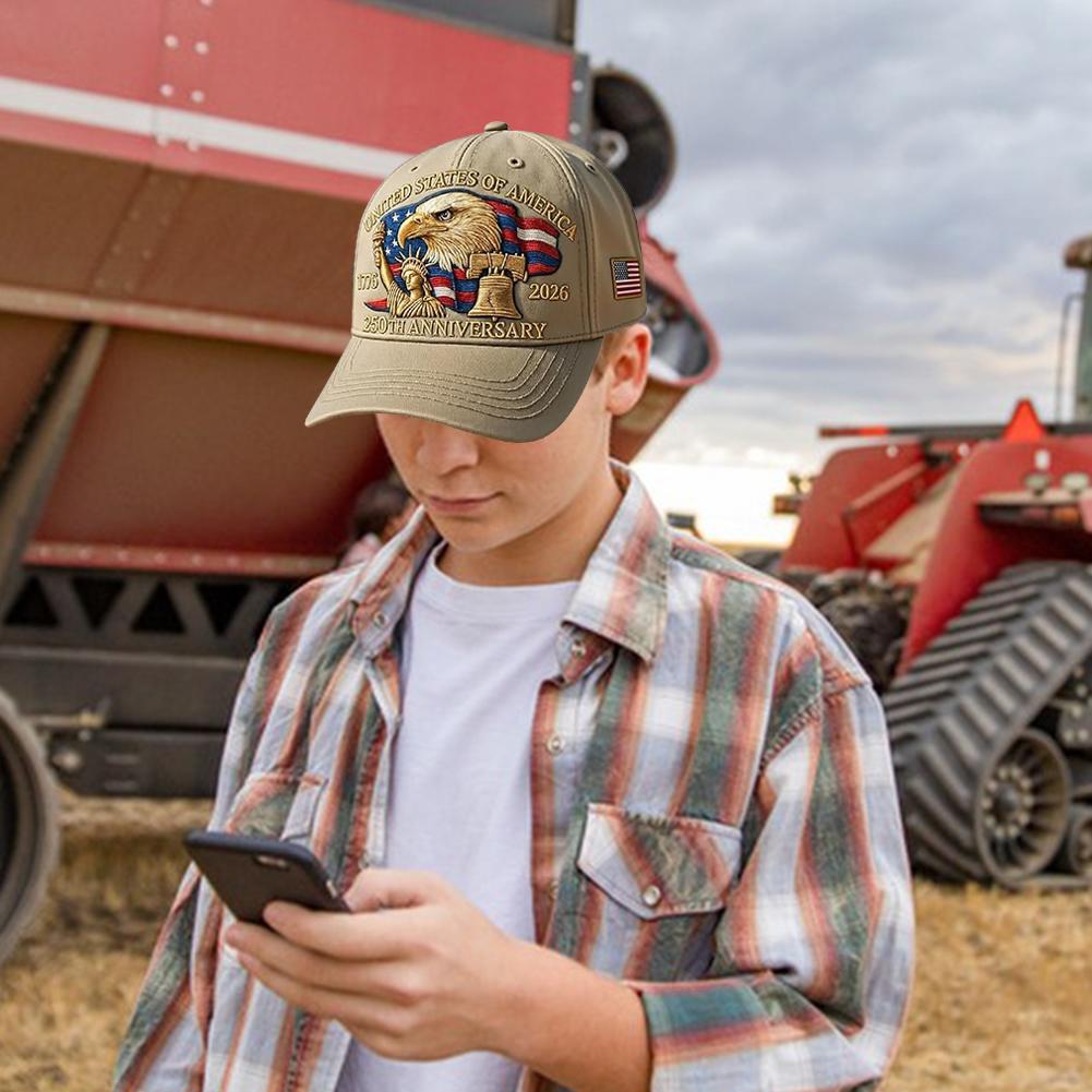Vereinigte Staaten 250. Jahrestag Hut Bedruckte Baseballkappe Sicherer und Bequemer Sitz Männer Frauen Kraftvolle Symbolik