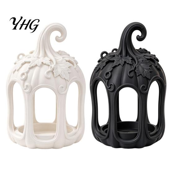 Christmas Home Decor Hollow Wind Lamp Candlestick Holder, 3D Printed PETG with Exquisite Elegant Carved Relief Pattern Lantern, Creative Romantic