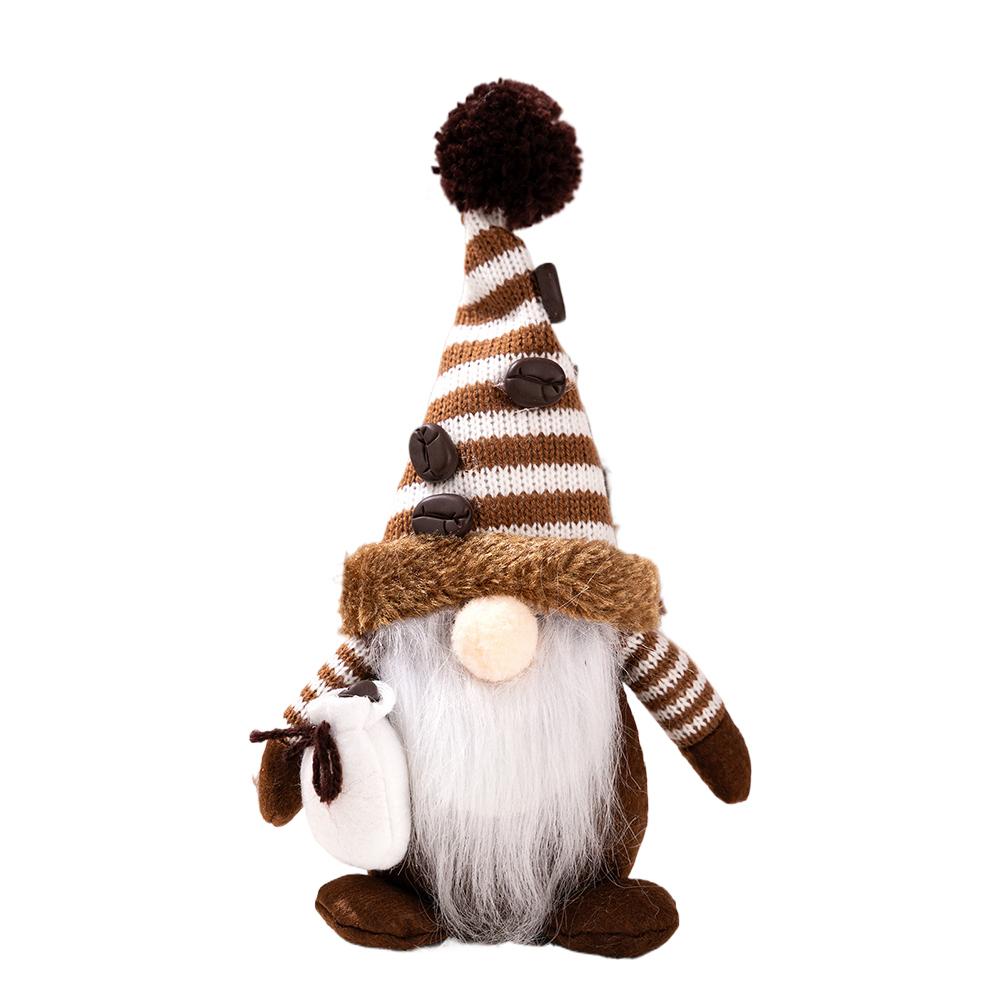 Coffee Gnome Ornament Home Decor Knit Handmade Soft Plush Faceless Dolls Ornaments For Christmas Winter Spring Decoration