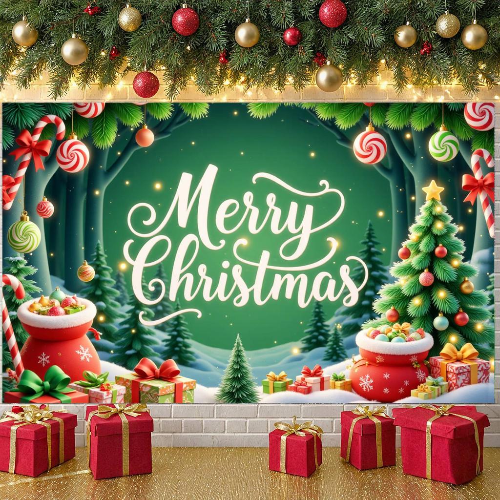 Xmas Decor Banner Festive Holiday Banner Festive Banner Xmas For Xmas Event Festive Occasion Christmas Party