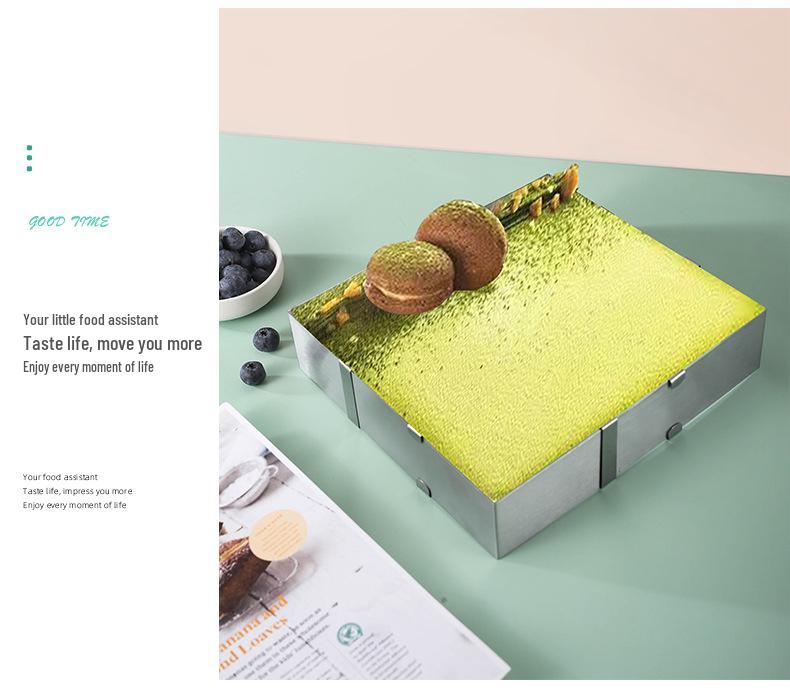 Stainless Steel Adjustable Telescopic Rectangular Mousse Cake Mold