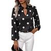European and American New Polka Dot Print Long-sleeved Top