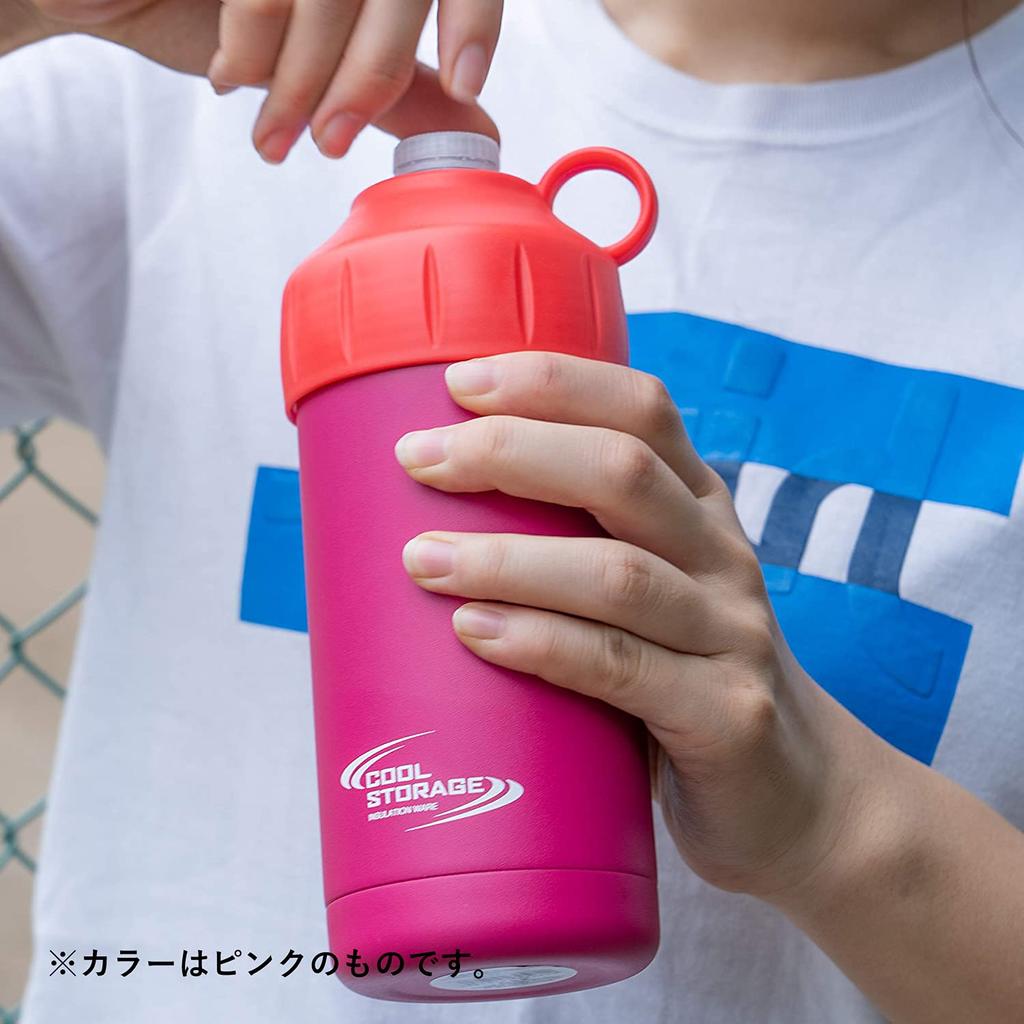 Pearl Metal Vacuum Insulated Cold and Heat Retention PET Bottle Cooler 500 600ml Compatible Exclusive Blue Cool Storage D-6481