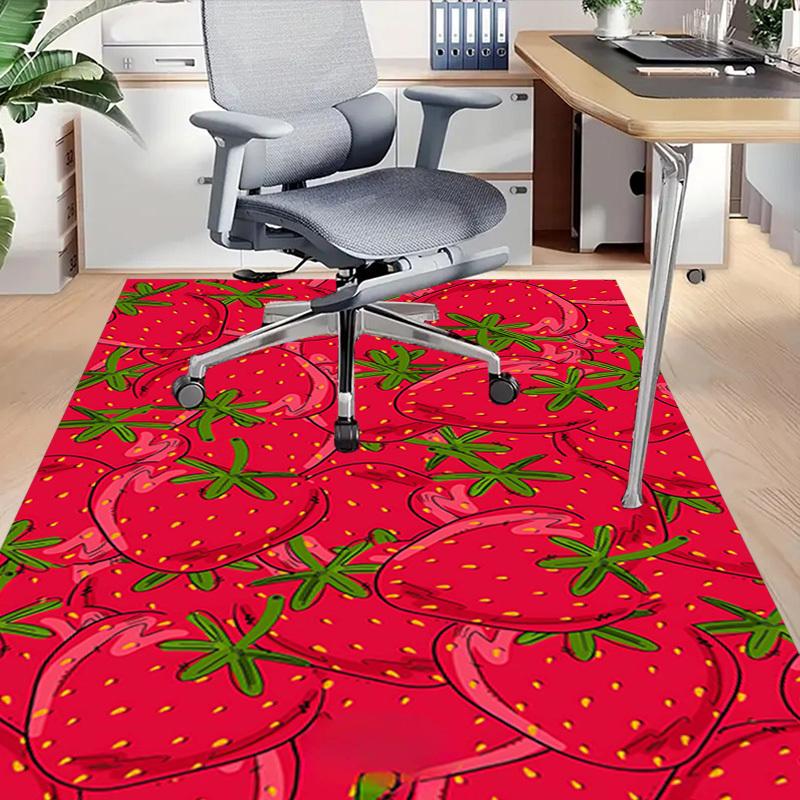 1 stuk extra groot antislip vloerkleed met aardbeienpatroon, geschikt voor kantoor, huis, studio, grote ruimte, binnenkleed, opvallend statementstuk