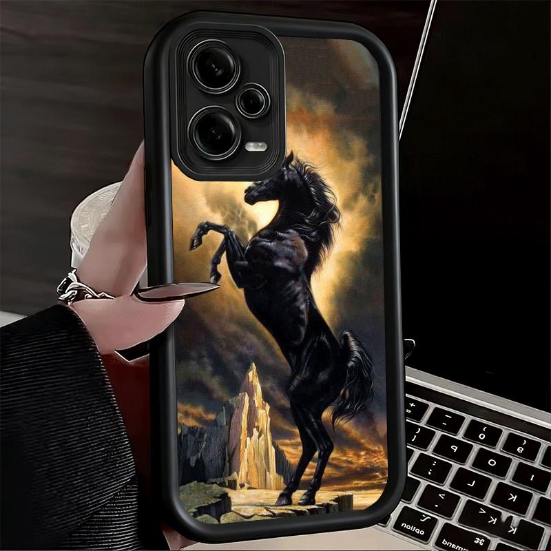 Phone Case for Xiaomi Redmi Note 15 14 13 Pro Plus Black Horse Galloping Shell 12S 11 11S 11T 5G 14S Soft Silicone Funda