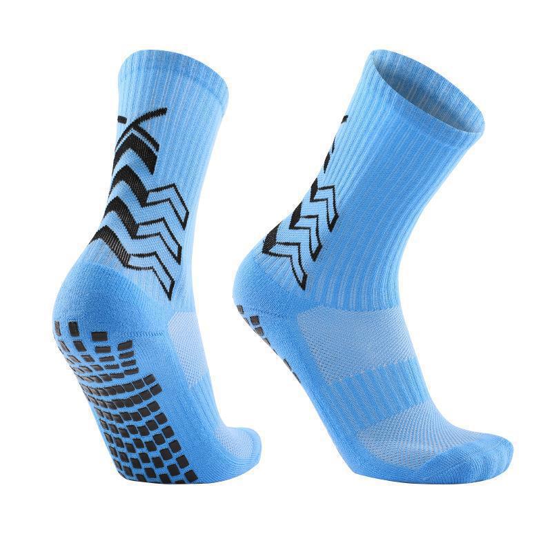Adult Mid-Calf Non-Slip Football Training Socks - Durable Solid Color Sports Socks for Basketball