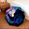 Purple Pattern  Pattern, Automatic Folding Umbrella, Portable and Foldable Design, 8 Ribs, a Christmas or Birthday Gift.