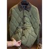 Men's Autumn/Winter Lapel Diamond Pattern Cotton Jacket - Casual, Warm, Versatile, High-Quality Style