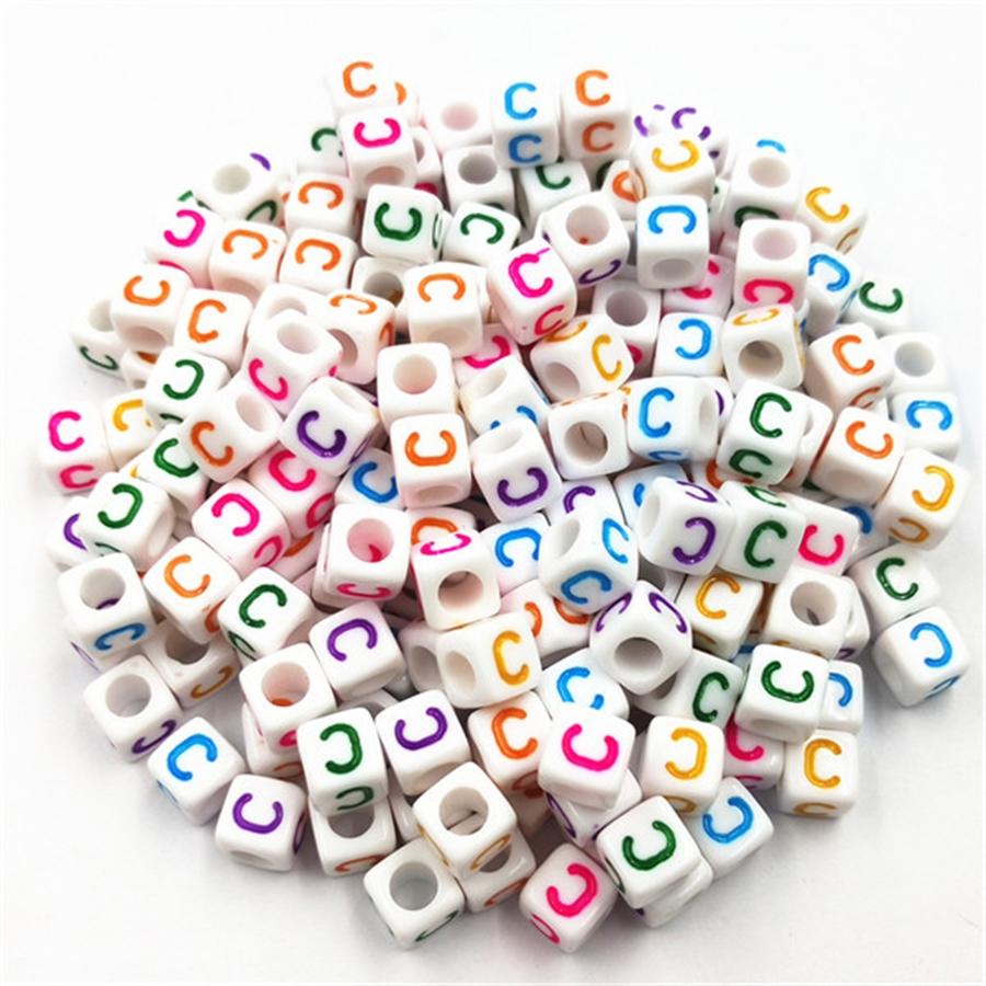 Acrylic Beads 100 Pcs/lot Letter Bead Jewelry Finding For DIY Necklace Bracelet Fashion Wholesale New 6mm High-quality