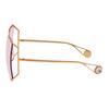Gucci Metal Seasonal Icon Full Frame Sunglasses Irregular Shape Women sunglasses GG0252S-004