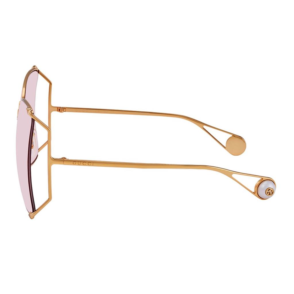 Gucci Metal Seasonal Icon Full Frame Sunglasses Irregular Shape Women sunglasses GG0252S-004