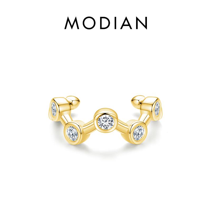 Modian 1PC Rainbow Ear Cuff 925 Sterling Silver Fashion Unique Circle Tiny Clip Earrings For Women Girl Fine Jewelry Accessories