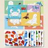 3D-Aufkleber-Puzzle Malbuch Feinmotorik Konzentrationstraining Tier Dinosaurier Fahrzeug Lernen Kinder Pädagogisch Geometrisches Aufkleber-Puzzle Malen