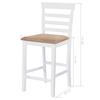 Bar Table Set with Chairs 5 Piece Solid Wood Brown and White