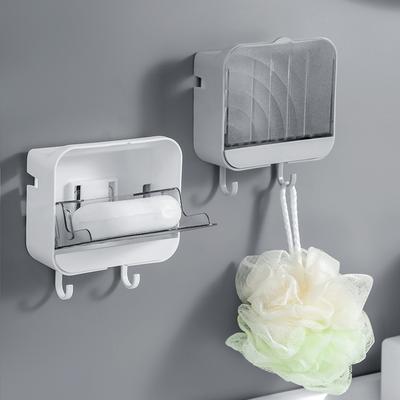 Freistanzender Seifenhalter Badezimmer Seifenschale mit Abflusswasser Wandmontierte Seifenkiste Badezimmerzubehör