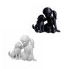 Cute Desktop Dog Figurine Creative Canine Statues Crafts Girl And Dog Statues  Home Decoration