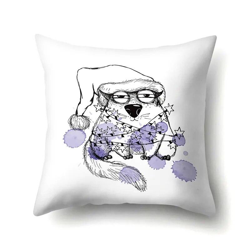 Dog Cross-border Fashion Fresh Animal Knitted Pattern Printed Pillow Cover Sofa