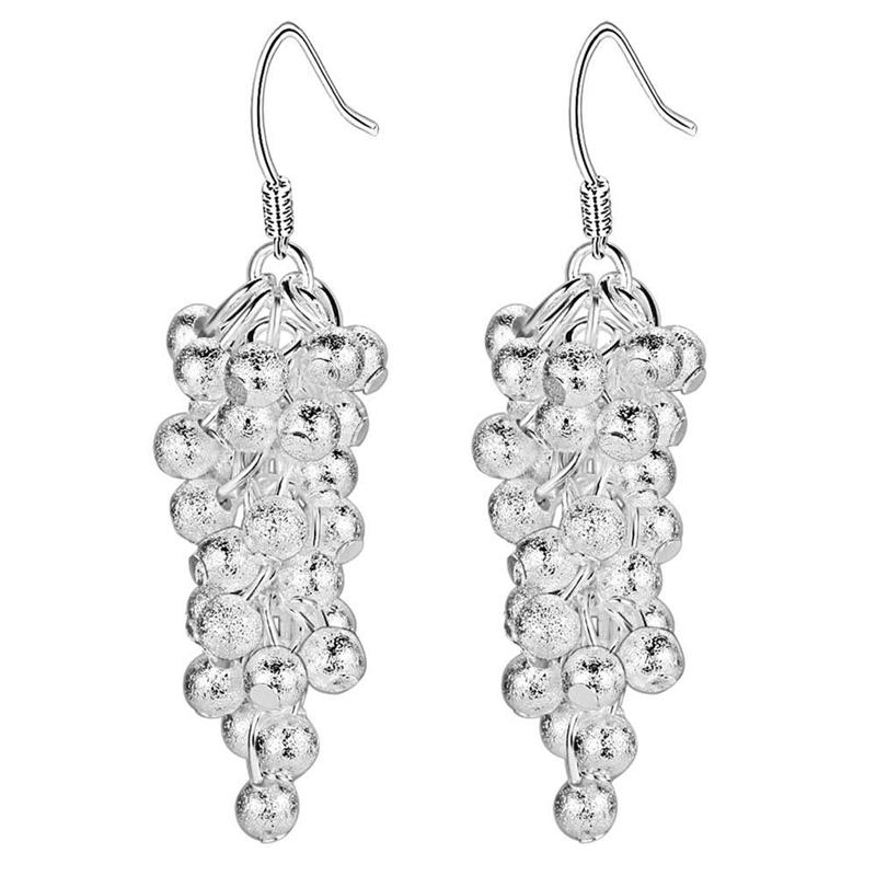 925 Sterling Silver Earrings Hot Grapes For Women Exquisite Student Girlfriend Jewelry Accessories Wedding Fashion Gift