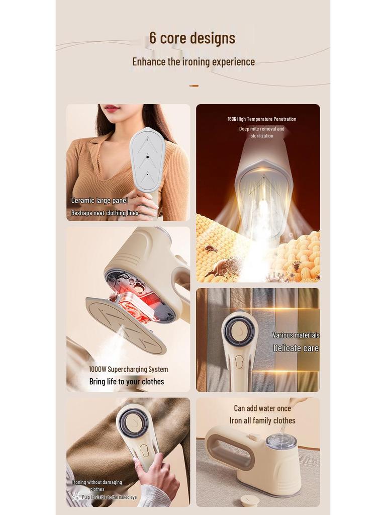 Compact Handheld Garment Steamer for Travel & Dorms