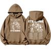 Günlük Rahat Giyim İçin Unisex Hafif Uzun Kollu Baskılı Kapüşonlu Sweatshirt