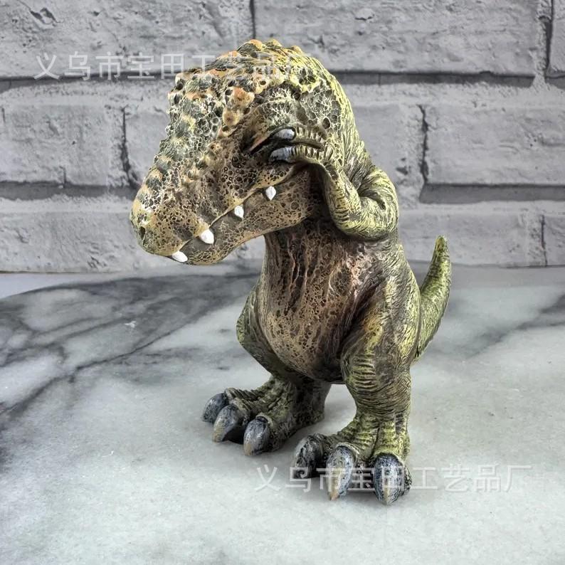 New resin statue ornament, cute and creative decoration, don't listen, don't look, don't say Tyrannosaurus rex desktop decoration