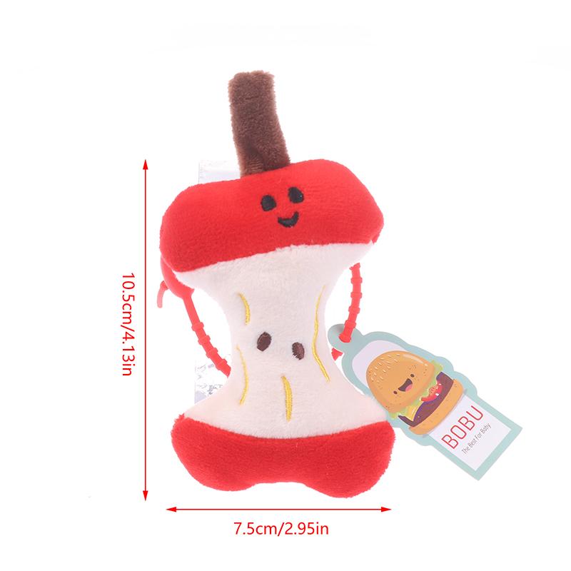 1Pc Plush Cartoon Bone Key Chain For Women Cool Cute Creative Funny Apple Core Fashion Pendant Key Ring Accessories Gift