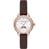 Mia Silver Leather Brown Ladies Quartz Moonphase Watch AR11568