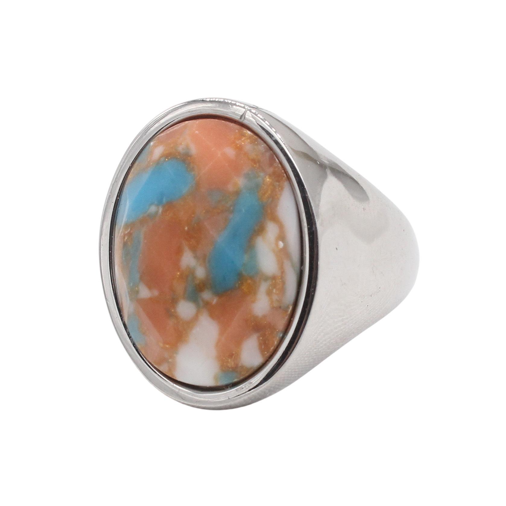 2026 Ювелирные изделия, Европейский и Американский Персонализированный Ретро Овальный Камень в Стиле Майллард Мужские Ювелирные Аксессуары Кольцо no. 12