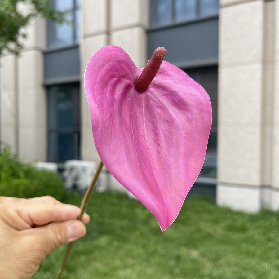 10ks Mini Anthurium Umělé Květiny Falešné Stonky Alokasie pro Svatbu Domácí Květinové Uspořádání Dekorace