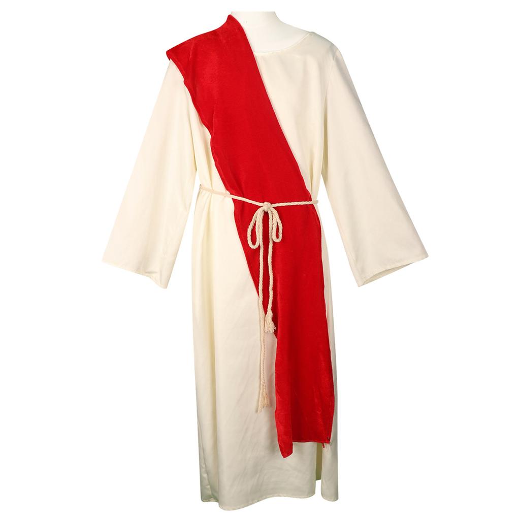 Mens Costume Christian Cosplay Religious Robe Medieval Missionary Outfits Halloween Outfit