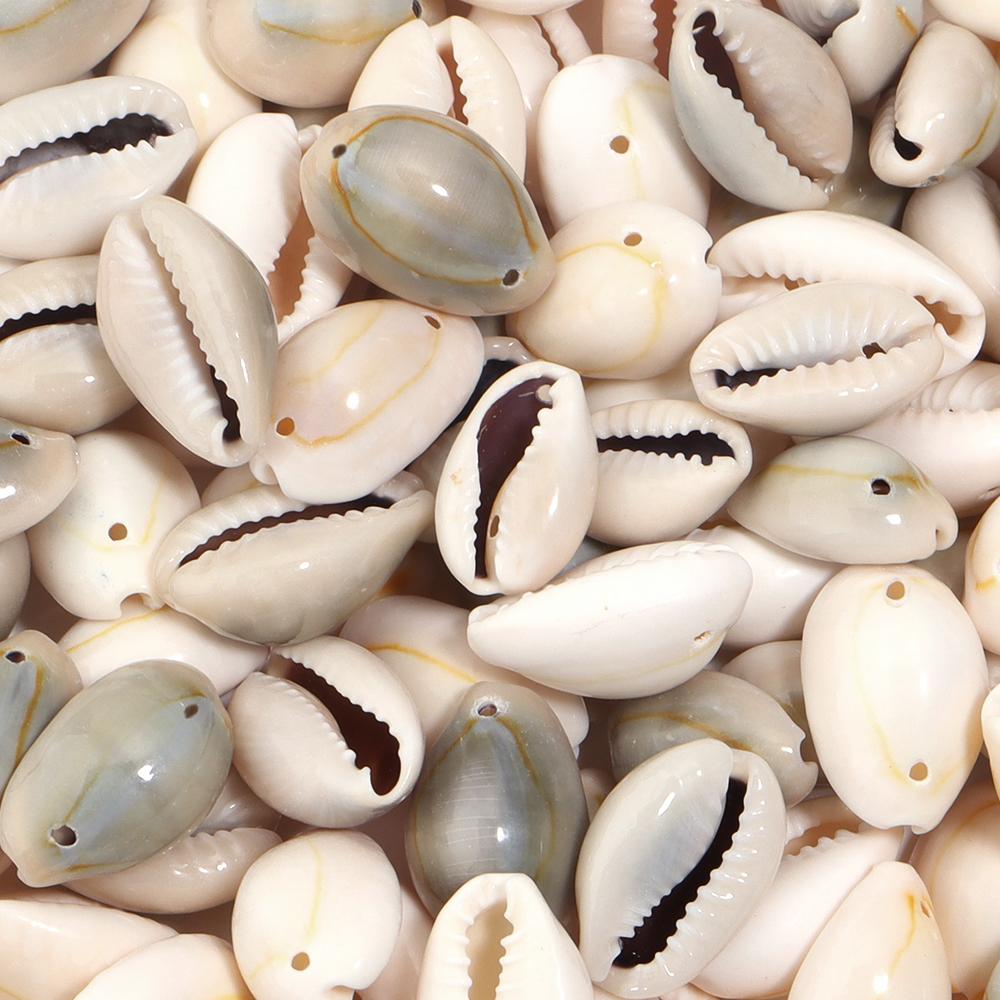 50Pcs 11x16mm Natural Shell Shaped Beads For Jewelry Making Mini Pendant DIY Handmade Necklace Phone Chain Gift Accessories