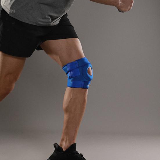 Otwarty stabilizator kolana z rzepką Antypoślizgowy Regulowany Oddychający Męski Damski Wędrówki Koszykówka Jazda na Rowerze Bieganie Wsparcie Bólu Artretycznego Ochraniacz Kolana Podkładki Rękaw Owinąć