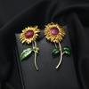 Win the Championship In One Fell Swoop Sunflower Brooch Retro High-end Femininity High-end Suit Brooch Literary Exquisite Pin Tide