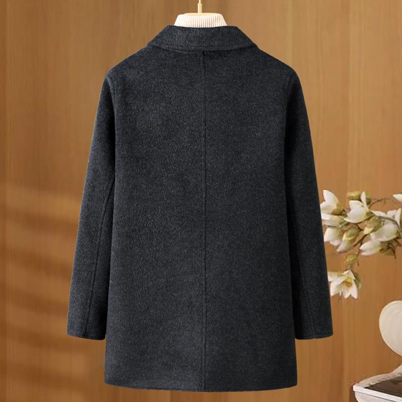 Middle Age Women's Long Wool Coats and Mixtures Plus Size Autumn Outerwears Elegant Loose Lady Jackets