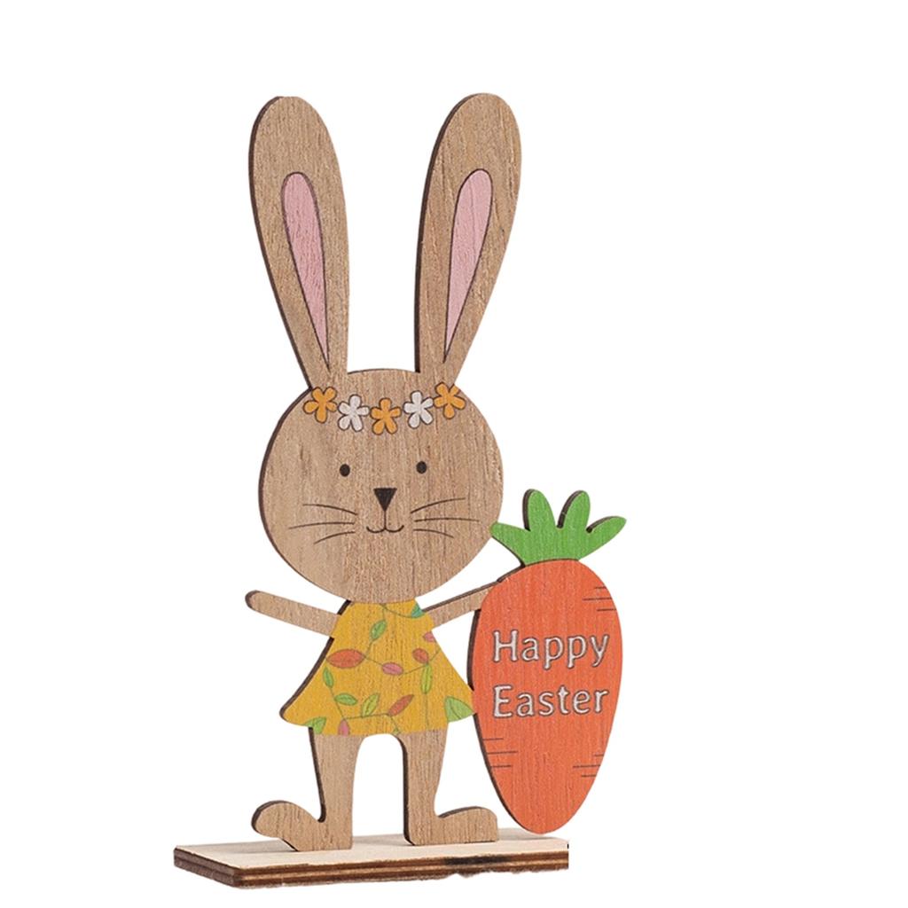 Easter Bunny 3D Figurine Painted Desktop Decoration