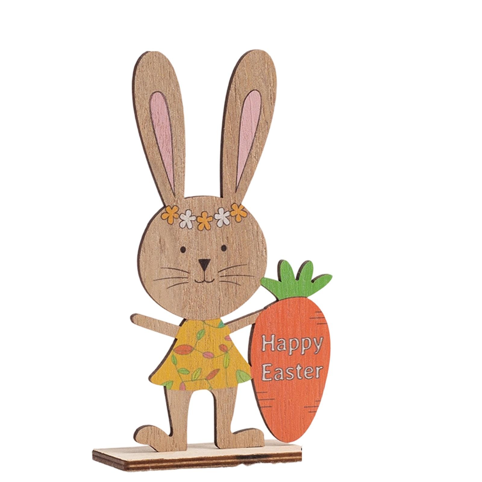 3D Фигурка Пасхального Кролика Расписное Настольное Украшение
