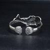 High End Bracelet Women's Lotus Fish Wide Edition Bracelet Retro Ethnic Style Open End Jewelry for Mom