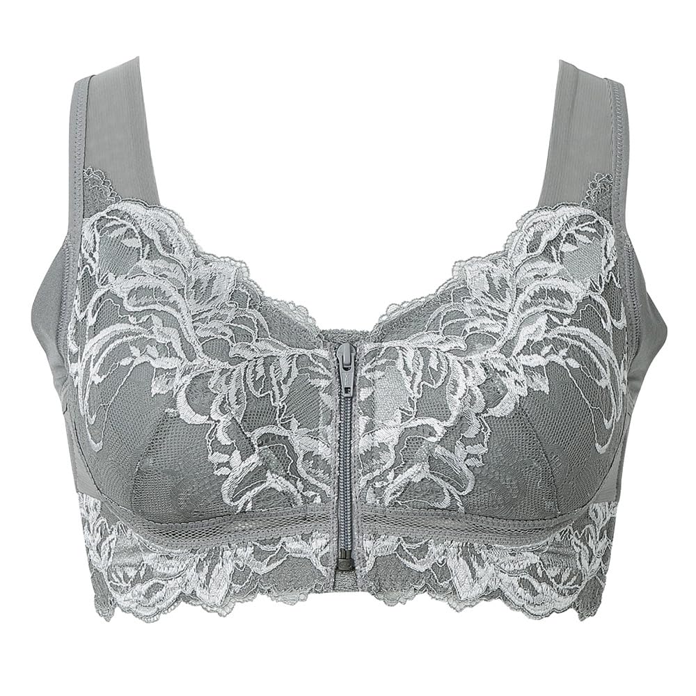 

Bradelis New York Беспроводное моделирующее белье для похудения на молнии спереди Размер Мох Средний Бюстгальтер, Бюстгальтер, 24, Серый,