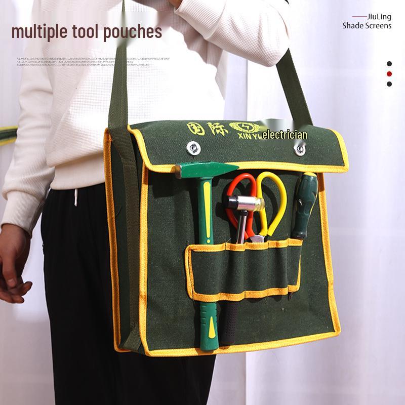 Robuste Werkzeugtasche aus Segeltuch für Elektriker mit individuellen Logo-Optionen
