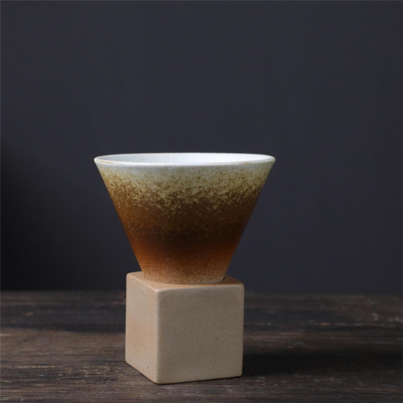 Rough Pottery Mug Creative Cup Ins Style Cup Ceramic Retro Coffee Cup Milk Tea Drink Cups Includes Base