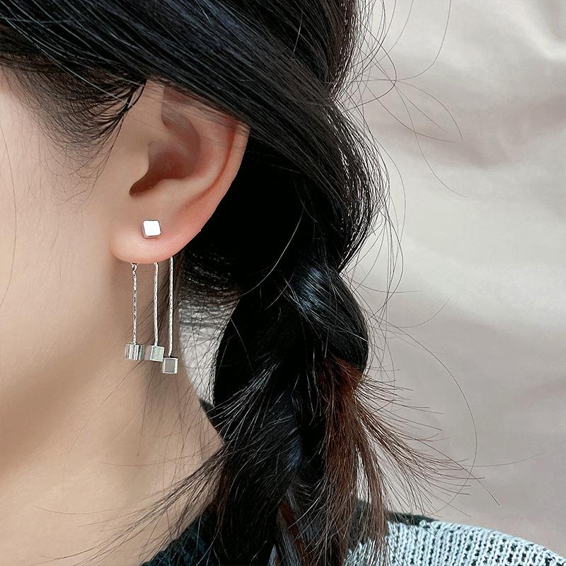 Fashion Tassel Earrings For Women Square Earring Pendant Simple Couple Jewelry Gift