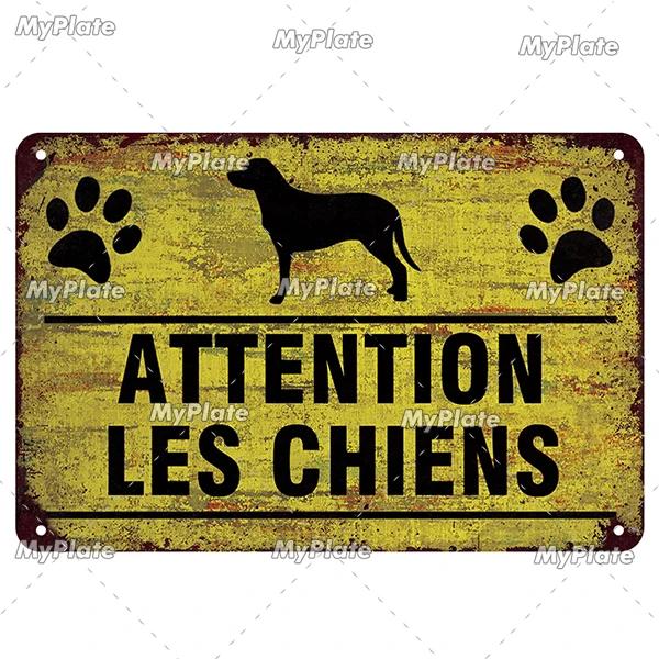 [MaPalte] Vintage French Warning Sign Metal Sign Tin Sign Decoration Plaque Home Wall Door Decor Bar Sign Home Plate Poster
