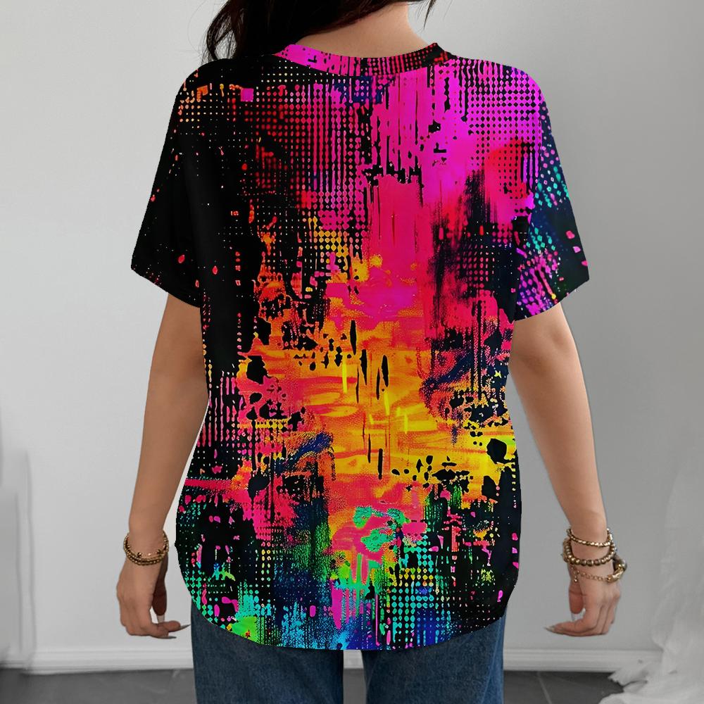 Creative Women's T-shirt Casual Fashion Comfortable Pattern 3d Print Multi-color Short Sleeve Daily Versatile Top