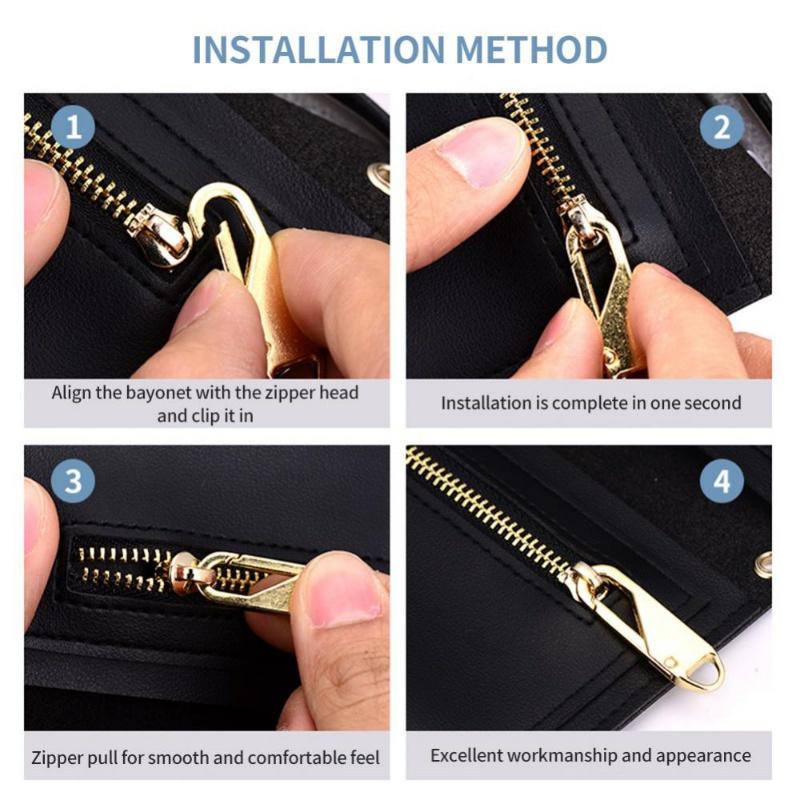 New 5Pc Multi-purpose Zip Instant Zipper Repair Kit Replacement Broken Buckle Travel Bag Suitcase Zipper Head DIY Sewing Craft