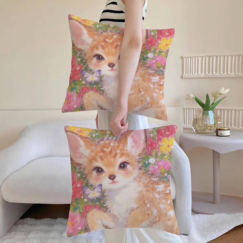 Oil painting style Pillow Case Anti-dustmite Pillowcase Invisible zipper silky Sofa cushion cover