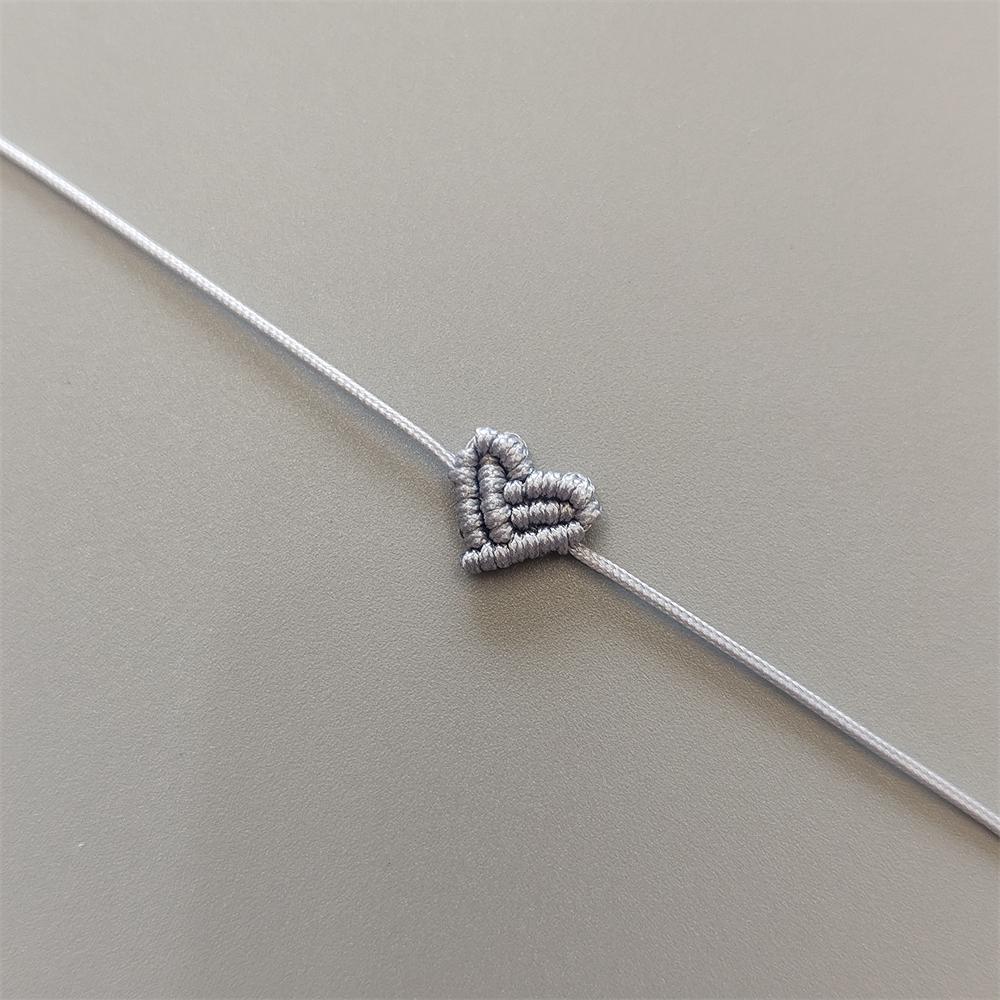 Hand Knitting Peach Heart-Shaped Lucky Red Rope Bracelet  Adjustable Women Bestie Charm Simple Men Couple Lovers  Gift