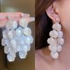 Premium pearl flower fringed earrings 2025 light luxury gentle temperament earrings niche personality earrings women