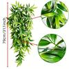 1pc Artificial Bamboo Leaf Rattan Green Plant Wall Hanging Artificial Hanging Plant Fake Outdoor Home Decorative Flower